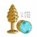 Золотистая пробка с рёбрышками и голубым кристаллом - 7 см. от Сумерки богов