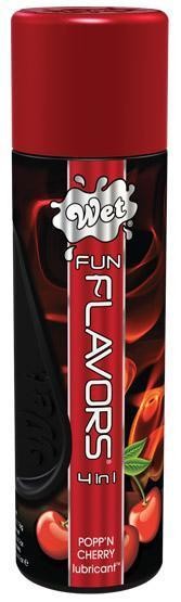 Разогревающий лубрикант Fun Flavors 4-in-1 Popp n Cherry с ароматом вишни - 121 мл. от Wet International Inc.