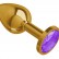 Золотистая анальная втулка с фиолетовым кристаллом - 7 см. от Сумерки богов