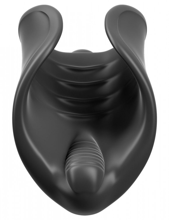 Чёрный мастурбатор Vibrating Silicone Stimulator с вибрацией от Pipedream