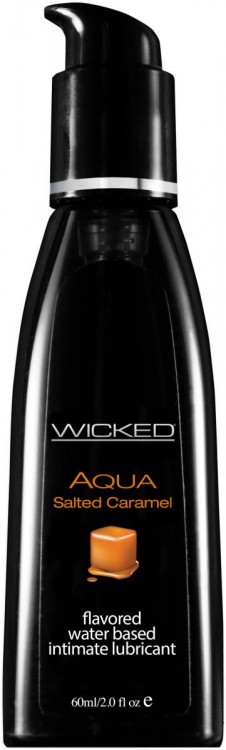 Лубрикант с ароматом соленой карамели Wicked Aqua Salted Caramel - 60 мл. от Wicked