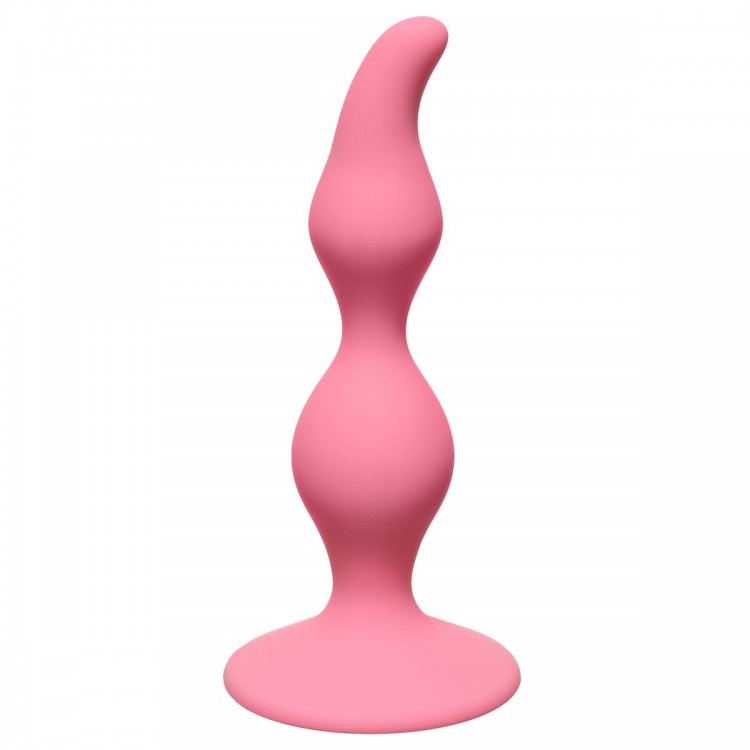 Розовая анальная пробка Curved Anal Plug Pink - 12,5 см. от Lola toys
