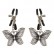 Зажимы на соски с бабочками Butterfly Nipple Clamps от Pipedream