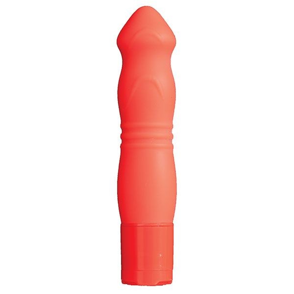 Оранжевый силиконовый вибромассажёр NEON BLISS VIBRATOR - 9 см. от Dream Toys