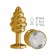 Золотистая пробка с рёбрышками и прозрачным кристаллом - 7 см. от Сумерки богов