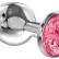 Большая серебристая анальная пробка Diamond Pink Sparkle Large с розовым кристаллом - 8 см. от Lola toys