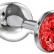 Большая серебристая анальная пробка Diamond Red Sparkle Large с красным кристаллом - 8 см. от Lola toys