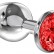 Большая серебристая анальная пробка Diamond Red Sparkle Large с красным кристаллом - 8 см. от Lola toys