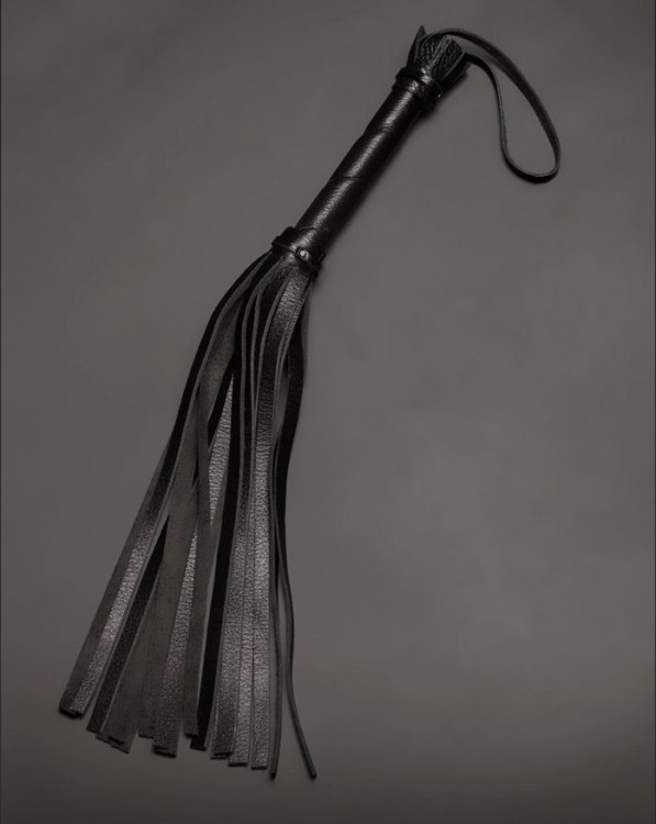 Чёрная кожаная плеть с 22 хвостами - 40 см. от Sitabella
