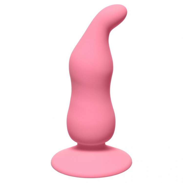 Розовая анальная пробка Waved Anal Plug Pink - 11 см. от Lola toys