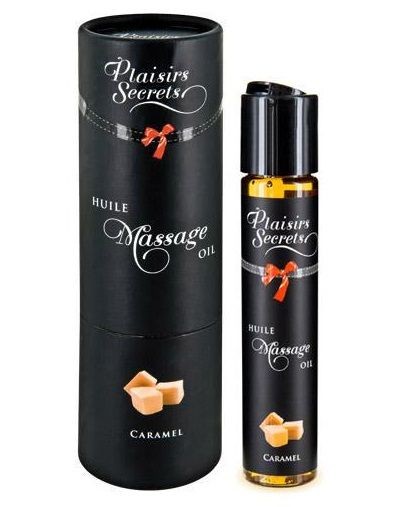 Массажное масло с ароматом карамели Huile de Massage Gourmande Caramel - 59 мл. от Plaisir Secret