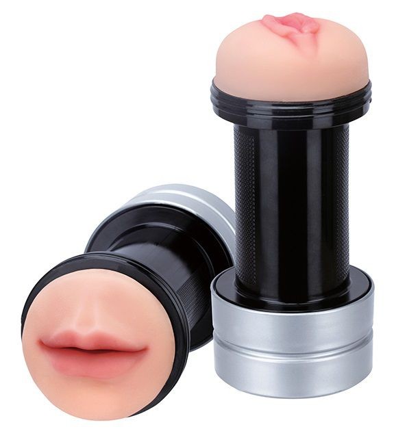 Двусторонний мастурбатор REALSTUFF 2 IN 1 HUMMER MOUTH   VAGINA - ротик и вагина от Dream Toys