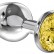 Малая серебристая анальная пробка Diamond Yellow Sparkle Small с жёлтым кристаллом - 7 см. от Lola toys