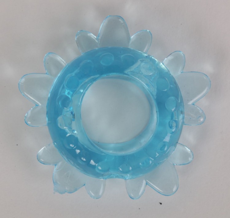 Голубое эрекционное кольцо  Снежинка от White Label