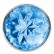 Малая серебристая анальная пробка Diamond Light blue Sparkle Small с голубым кристаллом - 7 см. от Lola toys
