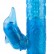 Синий вибратор с клиторальным стимулятором-дельфином - 17,8 см. от NMC