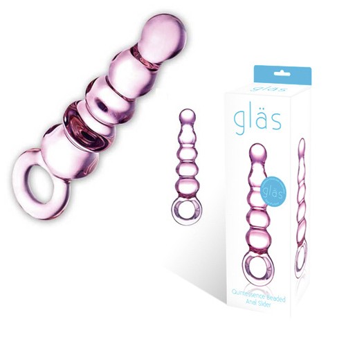 Анальный розовый жезл Quintessence Anal Slider - 18 см. от Glas