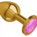 Золотистая средняя пробка с розовым кристаллом - 8,5 см. от Сумерки богов