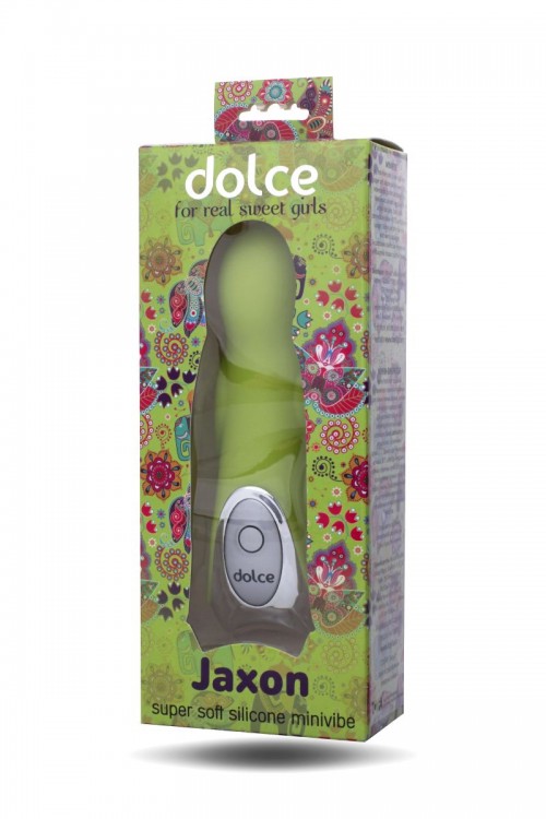 Нежно-зелёный вибратор Dolce Jaxon - 12,5 см. от ToyFa