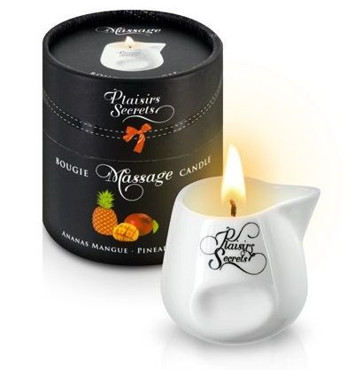 Массажная свеча с ароматом манго и ананаса Bougie de Massage Ananas Mangue - 80 мл. от Plaisir Secret