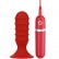 Малый красный вибромассажер для анальной стимуляции MENZSTUFF RIBBED TORPEDO - 10 см. от Dream Toys