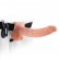 Телесный полый страпон с вибрацией Vibrating Hollow Strap-On with Balls - 24 см. от Pipedream