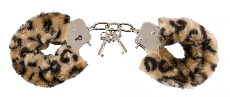 Леопардовые меховые наручники Love Cuffs Leo от Orion