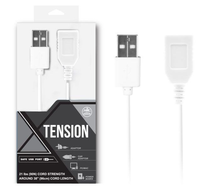 Белый удлинитель USB-провода - 100 см. от NMC