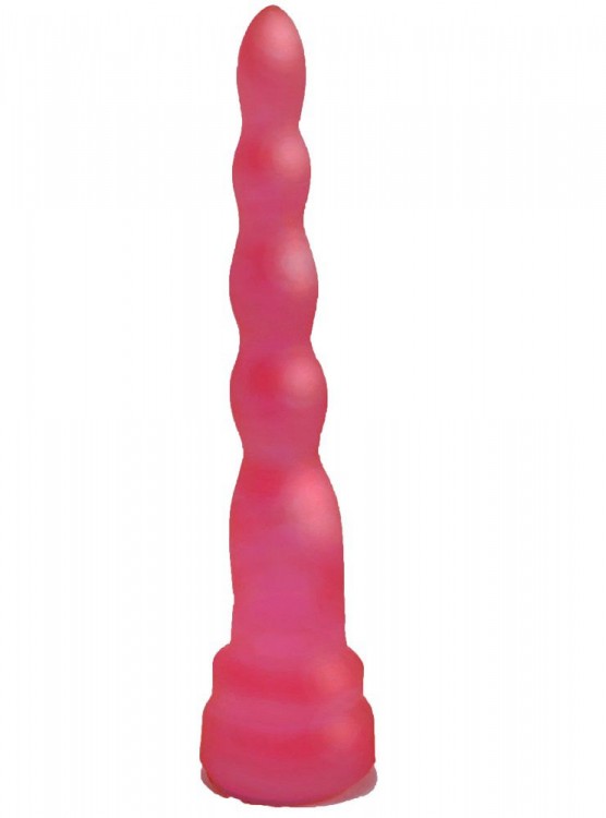 Розовый гелевый расширяющийся к низу анальный стимулятор - 17,5 см. от LOVETOY (А-Полимер)