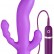 Фиолетовый вибратор с двумя дополнительными отростками PURRFECT SILICONE 3WAYS VIBRATOR 6.5INCH - 17 см. от Dream Toys