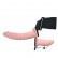 Женский страпон на эластичных ремешках с вибрацией и вагинальной пробкой - 18 см. от Baile