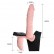 Женский страпон на эластичных ремешках с вибрацией и вагинальной пробкой - 18 см. от Baile