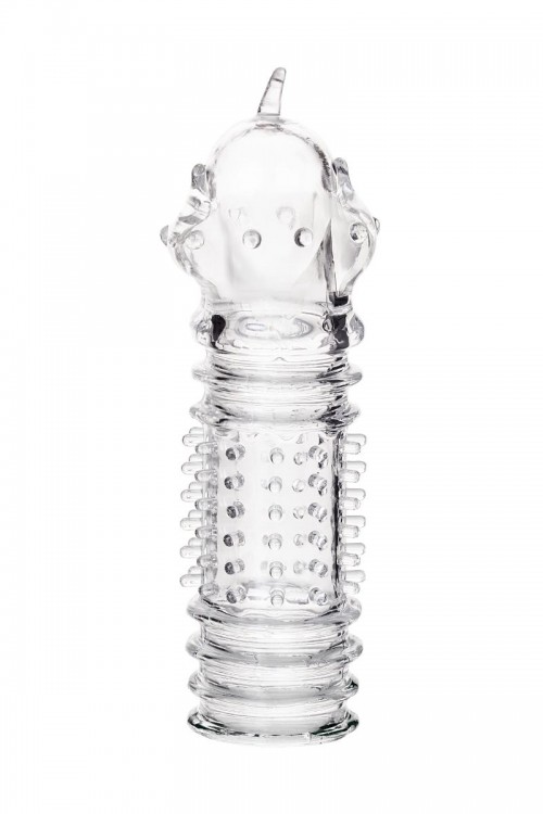 Прозрачная насадка на пенис TOYFA A-Toys с расширенной головкой - 15,3 см. от A-toys