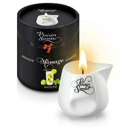 Массажная свеча с ароматом мохито Bougie de Massage Mojito - 80 мл. от Plaisir Secret