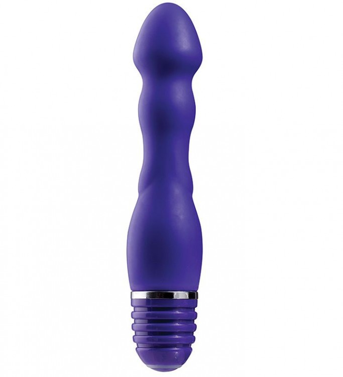 Фиолетовый вибромассажер для анальной стимуляции PURRFECT SILICONE ANAL VIBE - 15 см. от Dream Toys