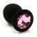 Чёрная силиконовая анальная пробка с светло-розовым кристаллом - 7 см. от Kanikule