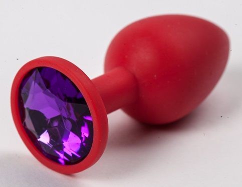 Красная силиконовая пробка с фиолетовым кристаллом - 7,1 см. от 4sexdreaM