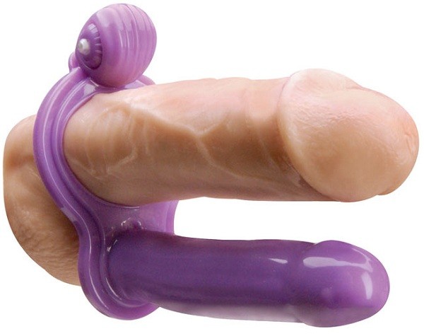 Насадка на пенис для двойного проникновения с вибрацией My First Double Penetrator от Topco Sales
