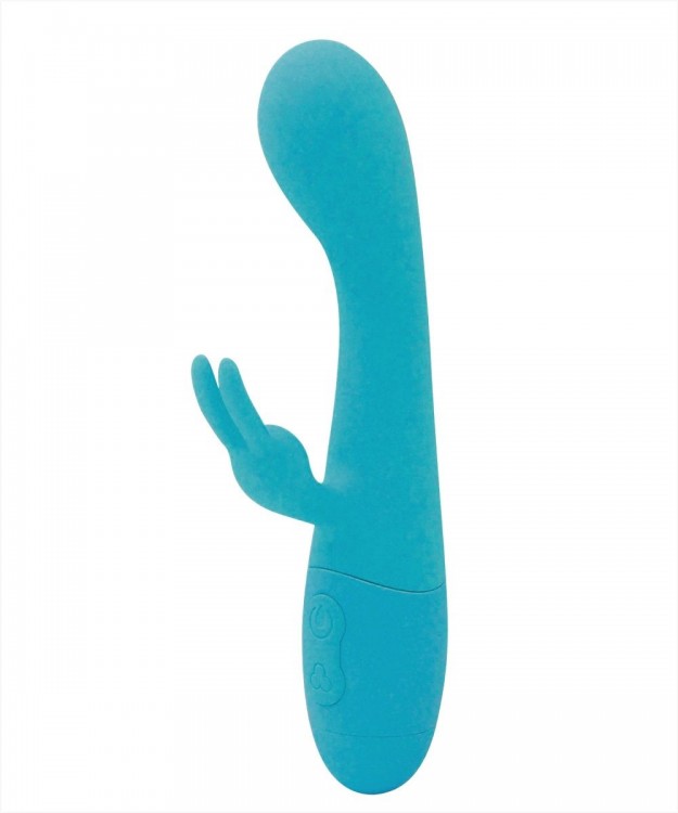 Голубой вибратор Naya с клиторальным отростком - 18,3 см. от Le Frivole
