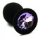 Чёрная силиконовая анальная пробка с светло-фиолетовым кристаллом - 7 см. от Kanikule