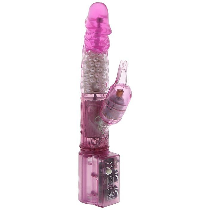 Розовый вибратор с клиторальным отростком JK UNDENIABLE 7.5 PEARL DIVER - 19 см. от NMC