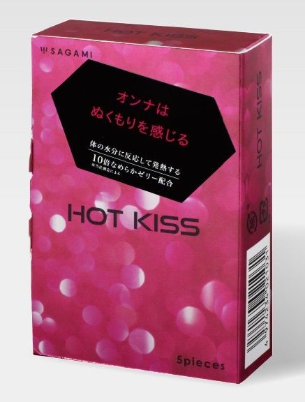 Презервативы с разогревающей смазкой Hot Kiss - 5 шт. от Sagami