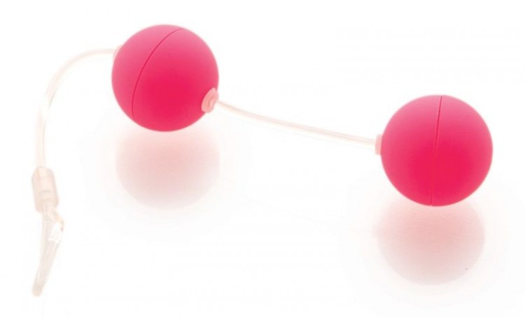 Розовые вагинальные шарики на прозрачной сцепке от Sexus
