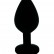 Чёрная силиконовая анальная пробка с чёрным кристаллом - 7 см. от Kanikule