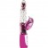 Прозрачный вибромассажёр с розовым клиторальным стимулятором и вращающейся головкой LUXE HUGS AND KISSES - 26 см. от Blush Novelties