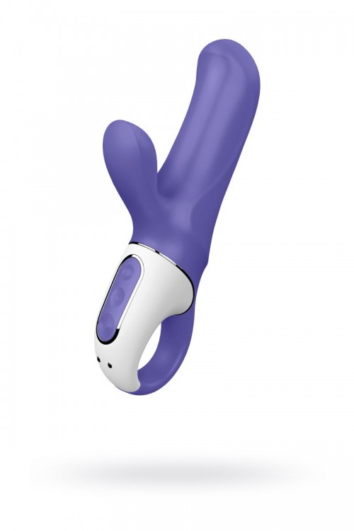 Фиолетовый вибратор Magic Bunny с клиторальным отростком - 17,6 см. от Satisfyer