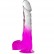 Фиолетовый фаллоимитатор с прозрачным стволом и присоской - 20 см. от Dream Toys
