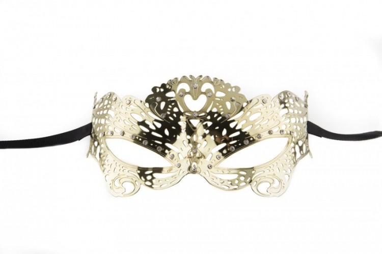 Золотистая металлическая маска Butterfly Masquerade Mask от Shots Media BV