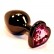 Чёрная пробка с розовым сердцем-кристаллом - 7 см. от 4sexdreaM