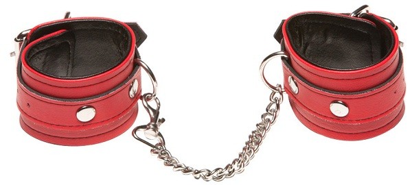 Красные кожаные наручники X-Play от Allure Lingerie